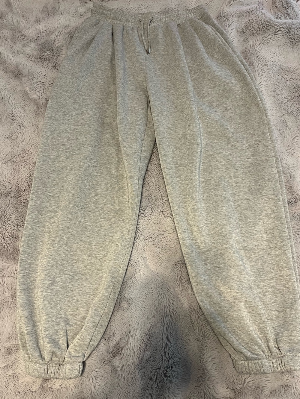 Woman Gray Elastic-Waist Sweatpants - Picture 1 of 2